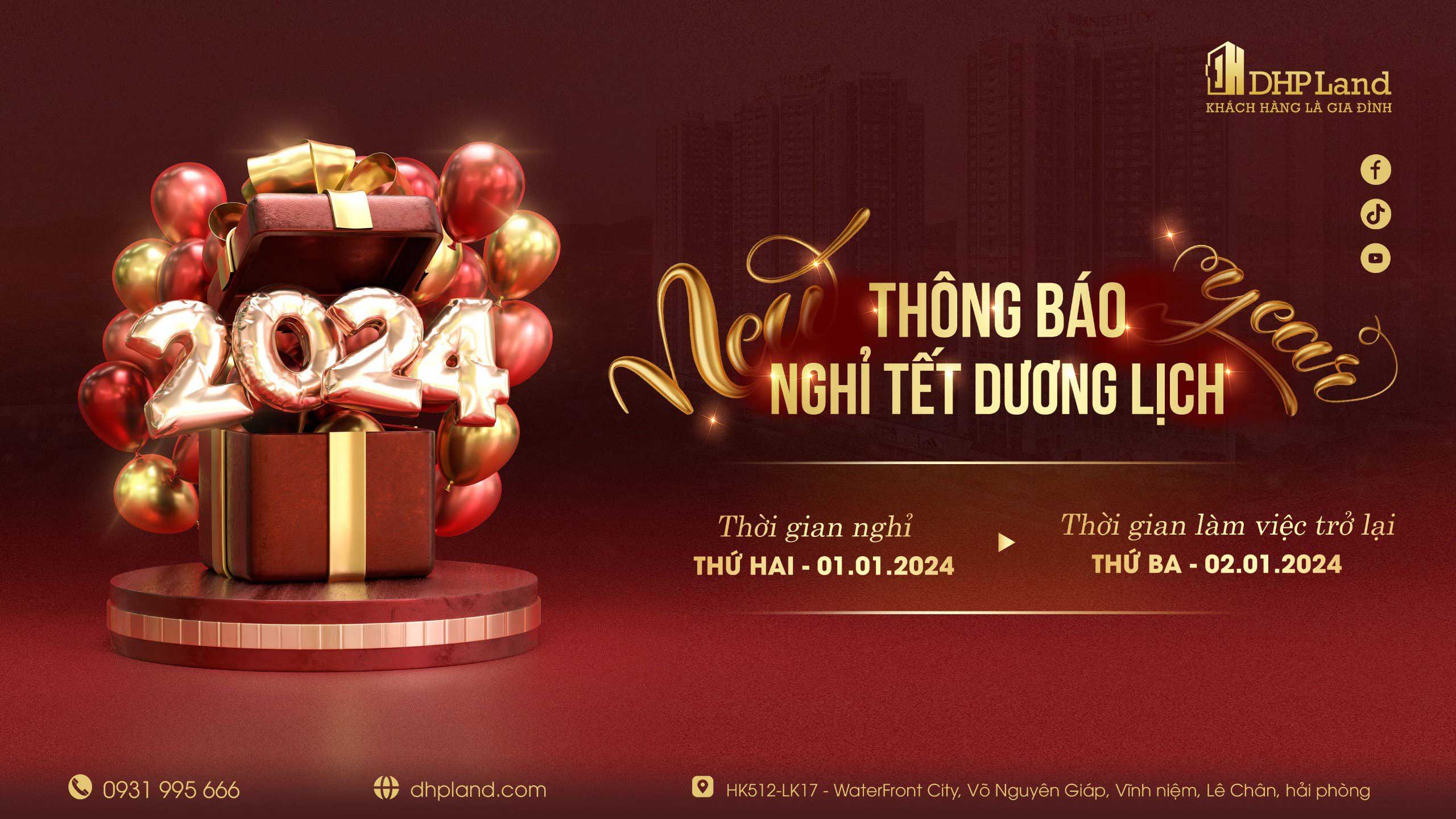 DHP LAND THONG BAO LICH NGHI TET DUONG LICH 2024