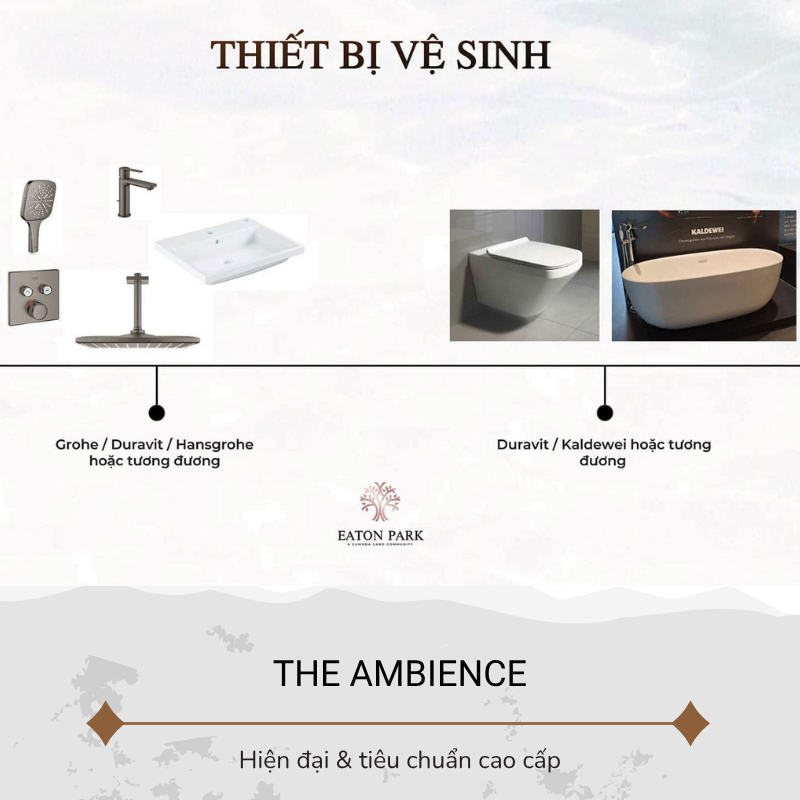 The Ambience | Gamuda Land Hải Phòng- tiêu chuẩn bàn giao thiết bị vệ sinh