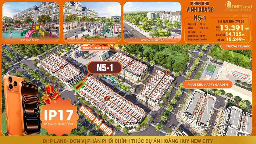 Hoàng Huy New City- Vị trí mặt tiền đắc địa trên trục đường Đỗ Mười của căn N5-1 .