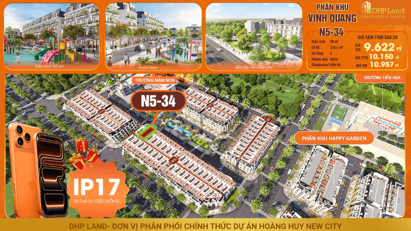 Phân tích chi tiết căn 5 tầng N5-34 tại phân khu Vinh Quang, dự án Hoàng Huy New City.