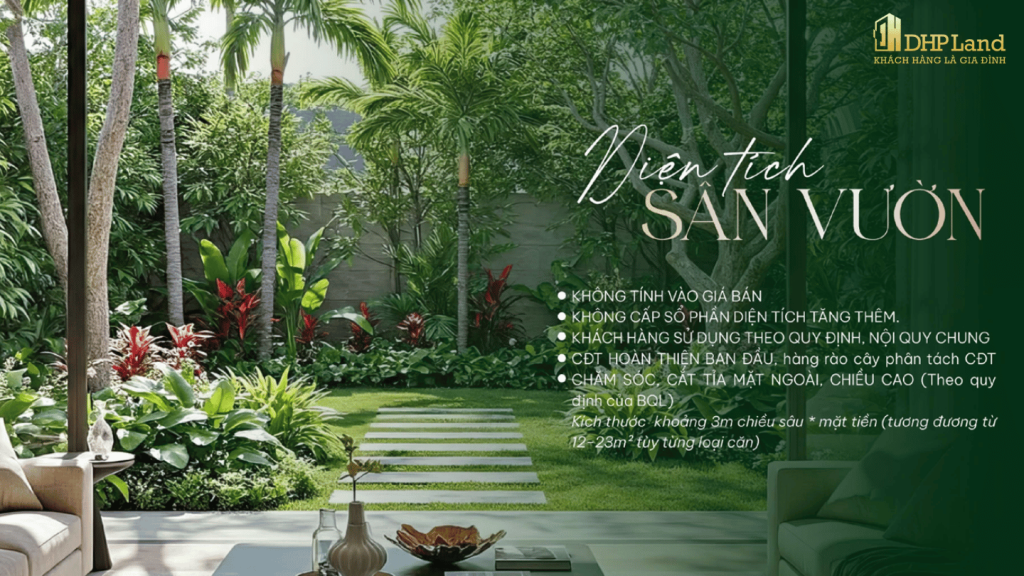 Doji Emerald Symphony Thủy Nguyên- Diện tích sân vườn