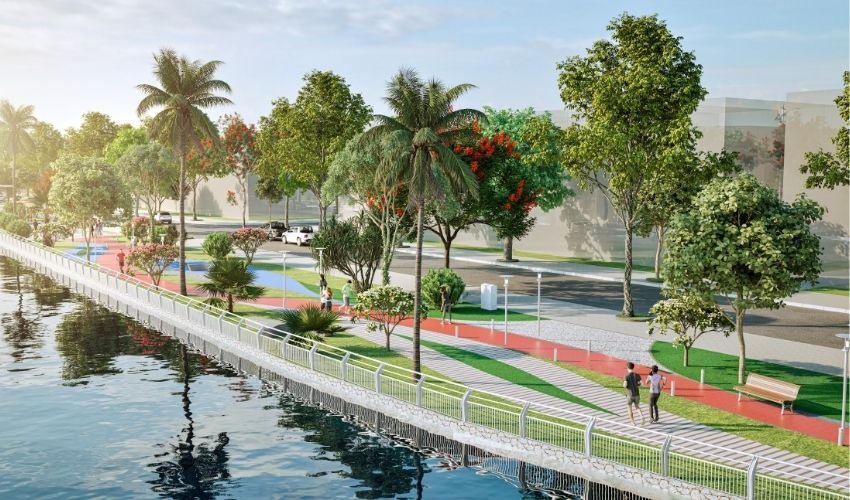 tiện ích Hoàng Huy Green River | đường dạo bộ ven sông