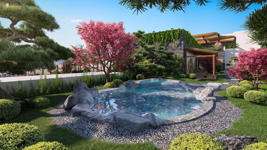 Phối cảnh vườn trên không tại chung cư Hoàng Huy New City