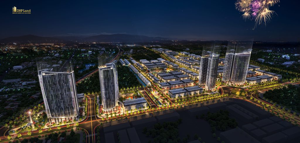 Phối cảnh ban đêm Chung Cư Hoàng Huy New City