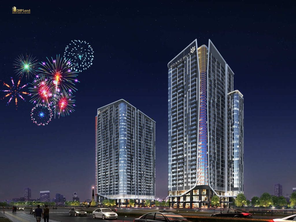 Hình ảnh thiết kế phối cảnh 2 tòa biểu tượng ngọn Hải Đăng tại Chung cư Hoàng Huy New City Chung cư Hoàng Huy New City - hình ảnh biểu tượng ngọn hải đăng