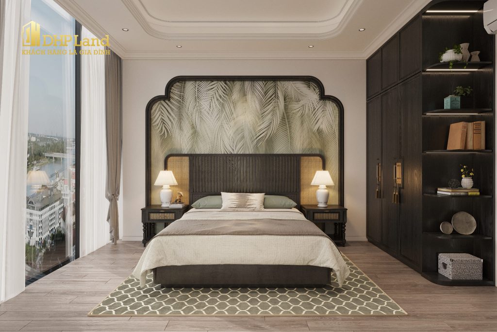 Chung cư Hoàng Huy New City | Hình ảnh phối cảnh phòng ngủ nhỏ tại căn hộ phong cách Indochine