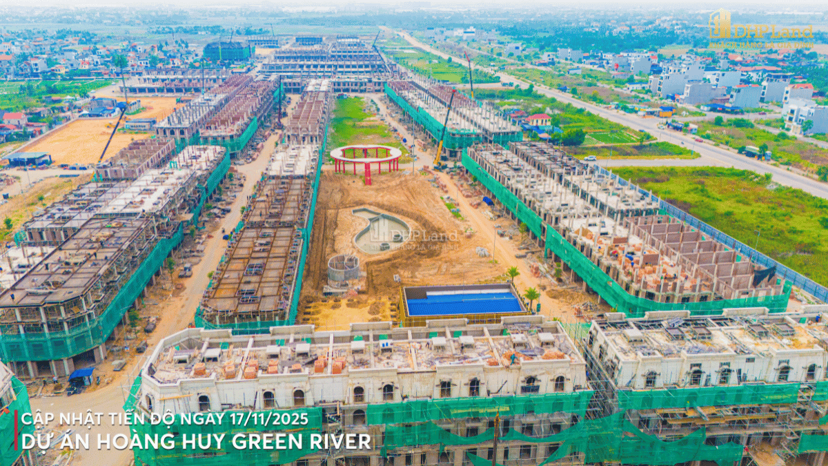 Hình ảnh tiến độ tiện ích công viên Happy haven và Joy Garden Park  dự án Hoàng Huy Green River