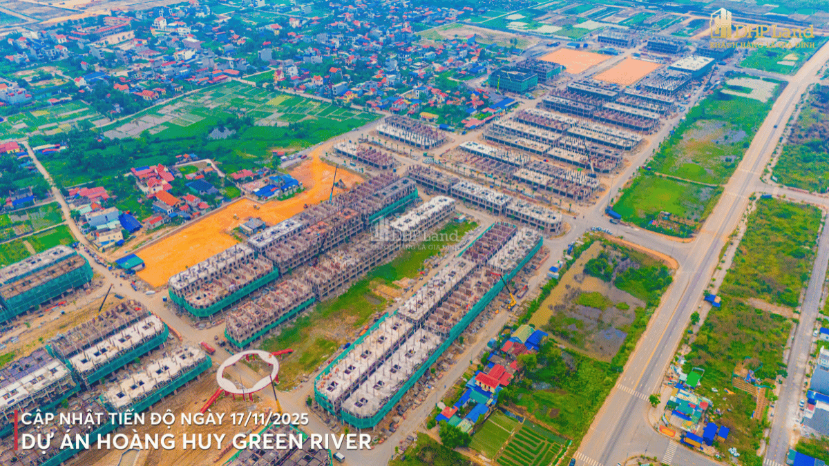 tiến độ Hoàng Huy Green River phân khu Central Park và Sky Park