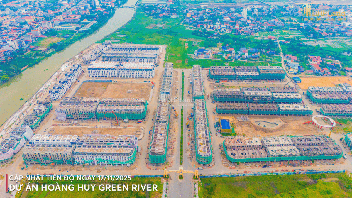 Hình ảnh tiến độ dự án Hoàng Huy Green River phân khu River Park