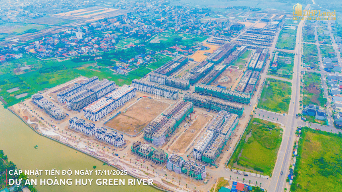 Hình ảnh tiến độ dự án Hoàng Huy Green River phân khu River Park, Central Park và Sky Park