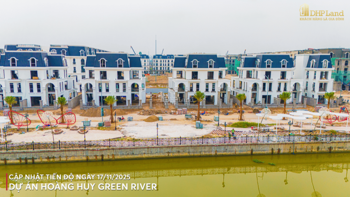 Hình ảnh dãy biệt thự ven sông dự án Hoàng Huy Green River- Phân khu River park