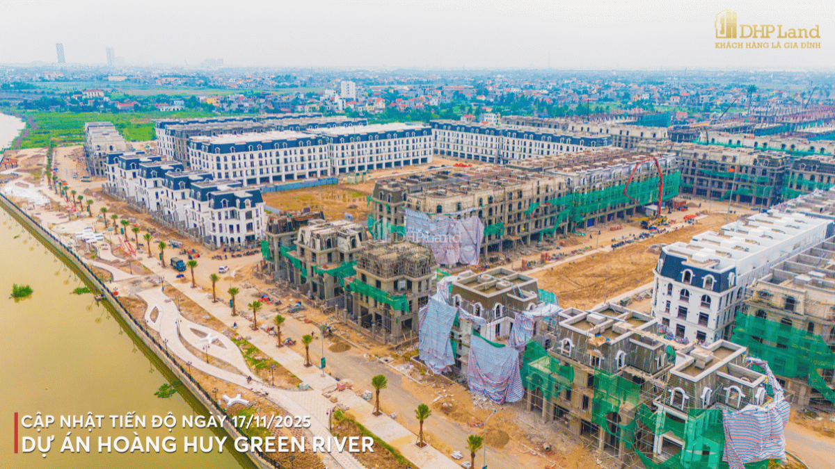 Hình ảnh dãy biệt thự ven sông dự án Hoàng Huy Green River- Phân khu River park