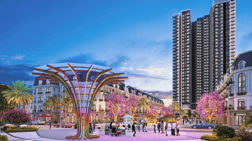 Hệ sinh thái tiện ích đẳng cấp và phố đi bộ sầm uất ngay dưới chân chung cư Hoàng Huy New City Chung cư Hoàng Huy New City