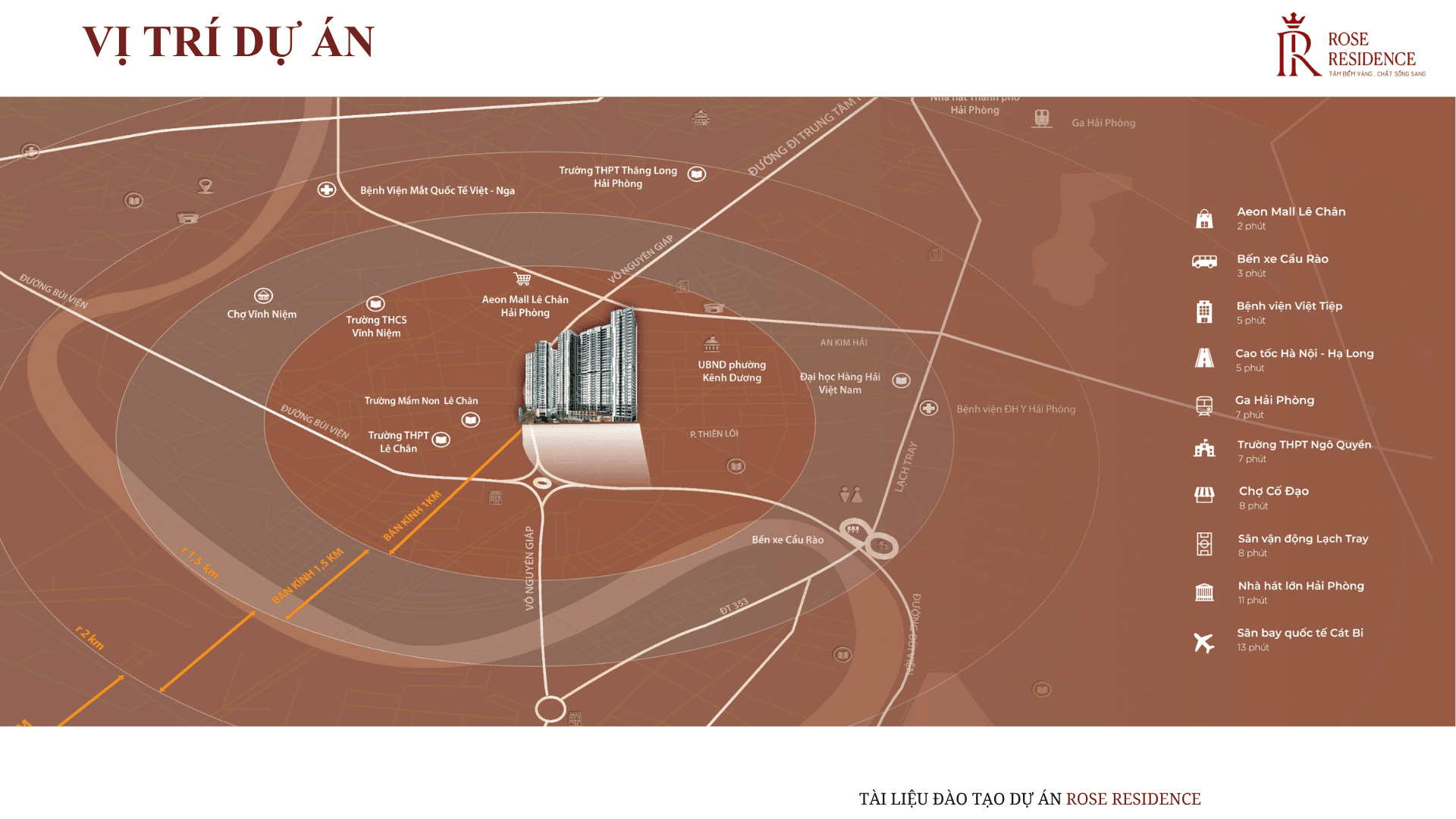 vị trí dự án Rose Residence Hoàng huy commerce