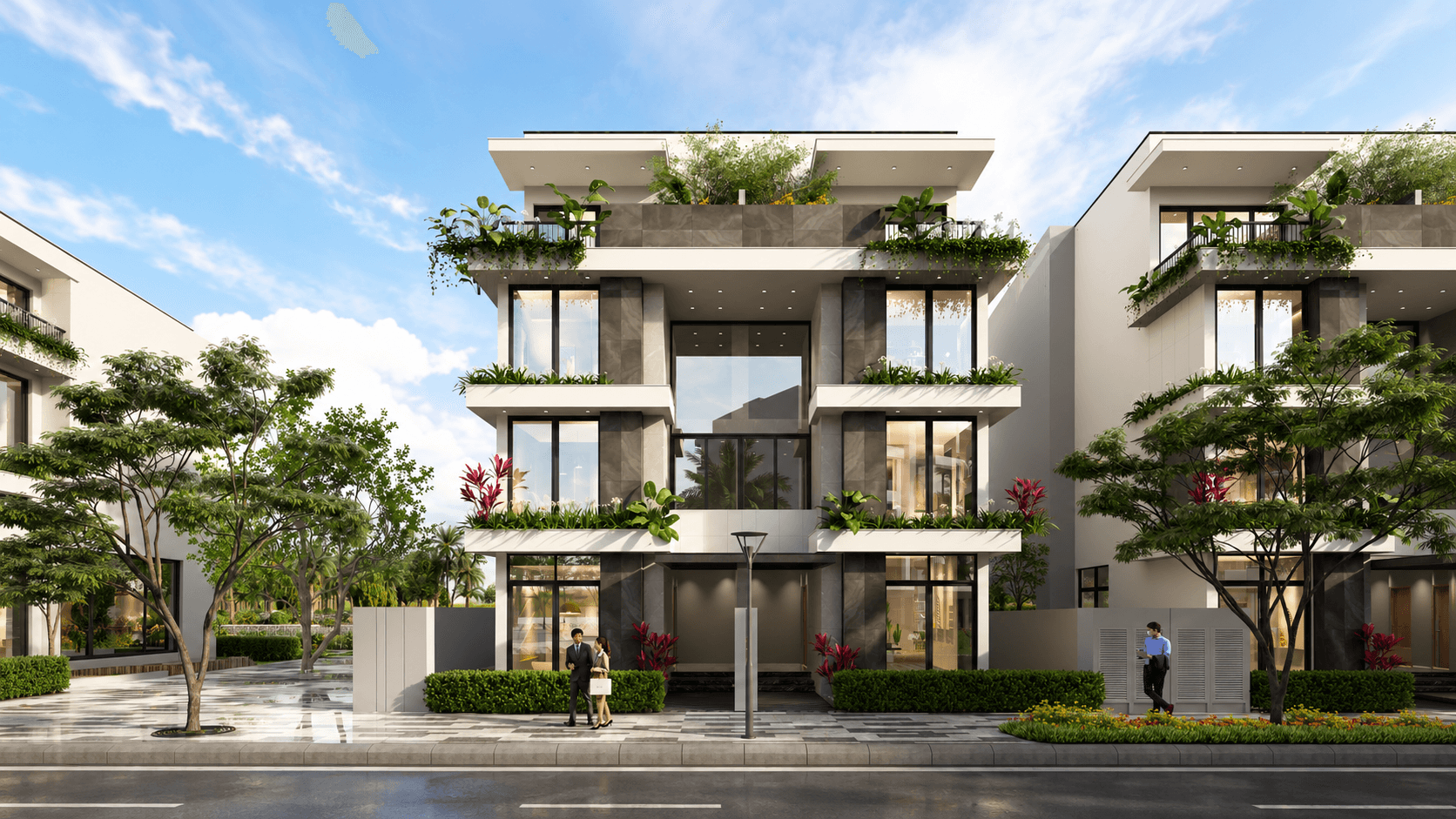Bạch Đằng 1288 thủy nguyên- hình ảnh thiết kế biệt thự song lập