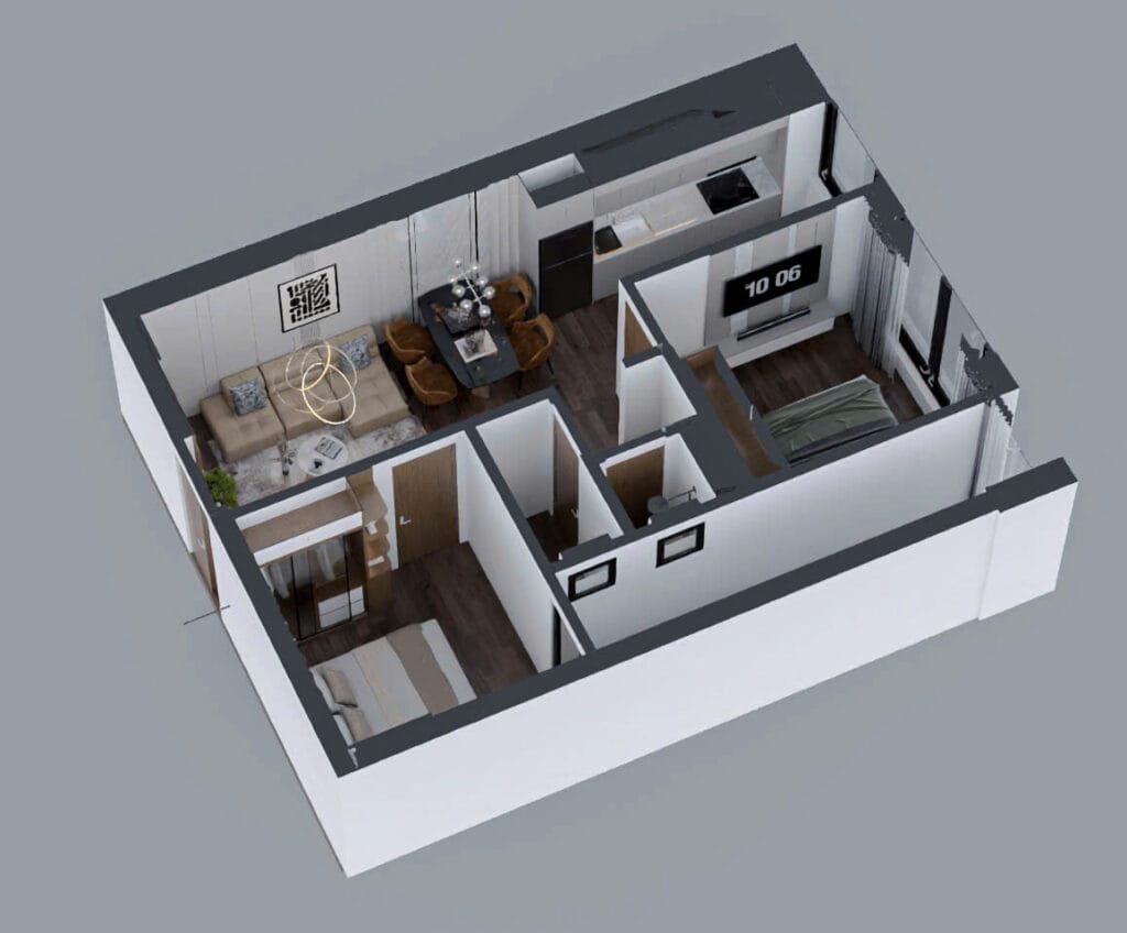 thiết kế nhà ở xã hội him lam- căn 2 phòng ngủ
